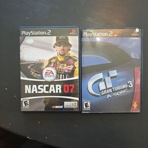 Sony PlayStation 2 PS2 Racing Game Lot Gran Turismo 3 A-Spec and NASCAR 07 CIB